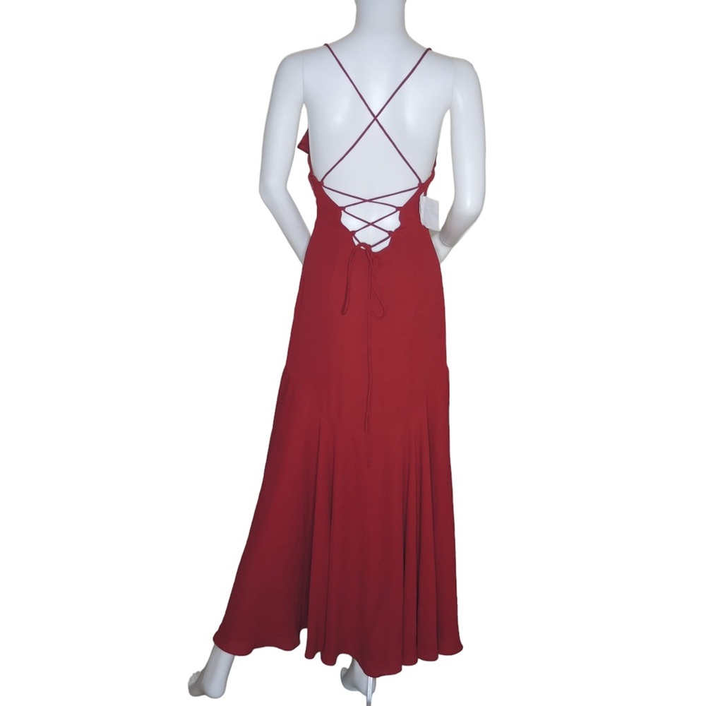 Fame and Partners Callais Dress Maxi Ruffle Asymmetrical Hem Aesthetic NWOT $345 - Picture 6 of 9